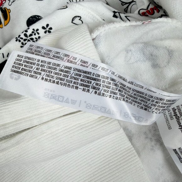 Disney Minnie Mouse Icons Full Zip Hoodie Womens Large White Black Red Hooded - Picture 10 of 11